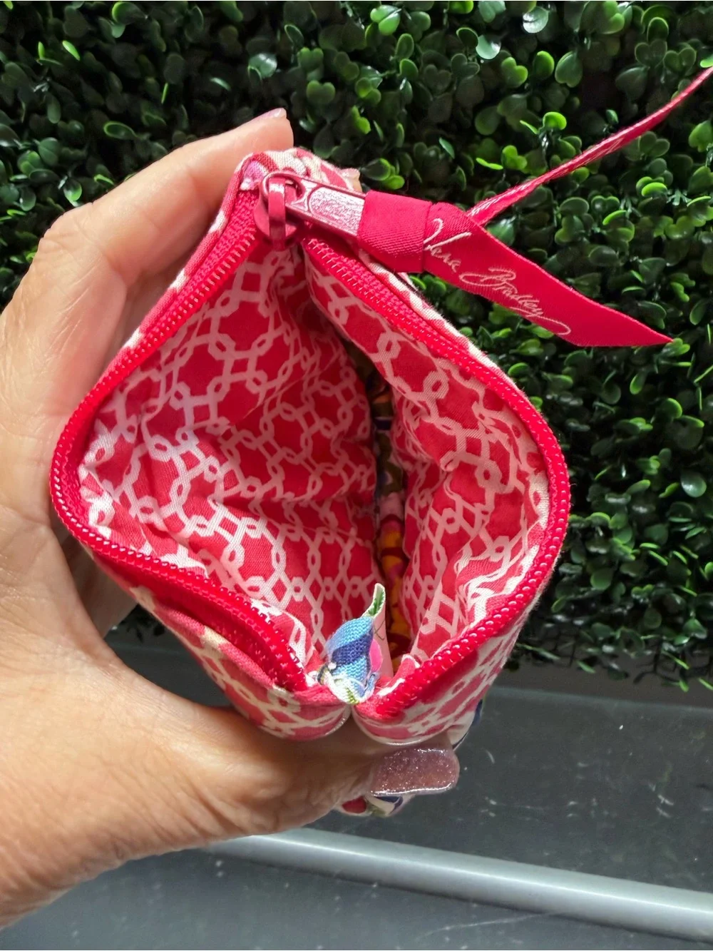 Vera Bradley Pink Multicolor Quilted Cosmetic Coin Pouch